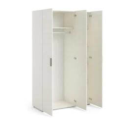 Kledingkast Pisa 3 Deurs Wit Houtnerf -Meubel Pracht 123 661