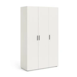 Kledingkast Pisa 3 Deurs Wit Houtnerf -Meubel Pracht 123 662