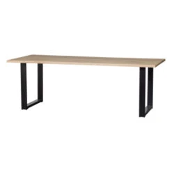 WOOOD Tablo Boomstam Tafelblad Eiken Met U-poot 220x90 Cm