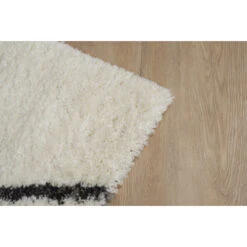 Vloerkleed Pelush Zwart Wit Ruit 160x230 Cm -Meubel Pracht 123 7155