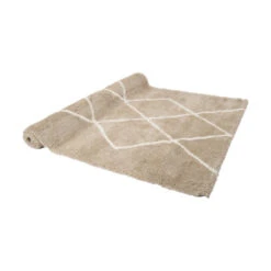 Vloerkleed Pelush Zand Wit Ruit 160x230 Cm -Meubel Pracht 123 7166