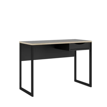 Bureau Loek Zwart Metaal/hout 4 Bureau Loek Zwart Metaal/hout - Afbeelding 2