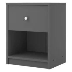 Nachtkastje Met Lade Mahra Grijs -Meubel Pracht 123 961