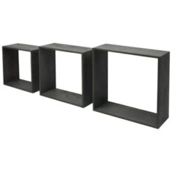 Duraline Wandkubus Set Van 3 Black 9mm 30x30x12cm